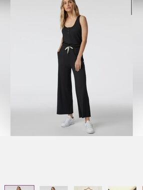 Vuori Black Wide-Leg Jumpsuit with Drawstring